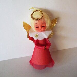 Vintage Christmas Angel Tree Topper, 5" Cardboard,  1950s Japan